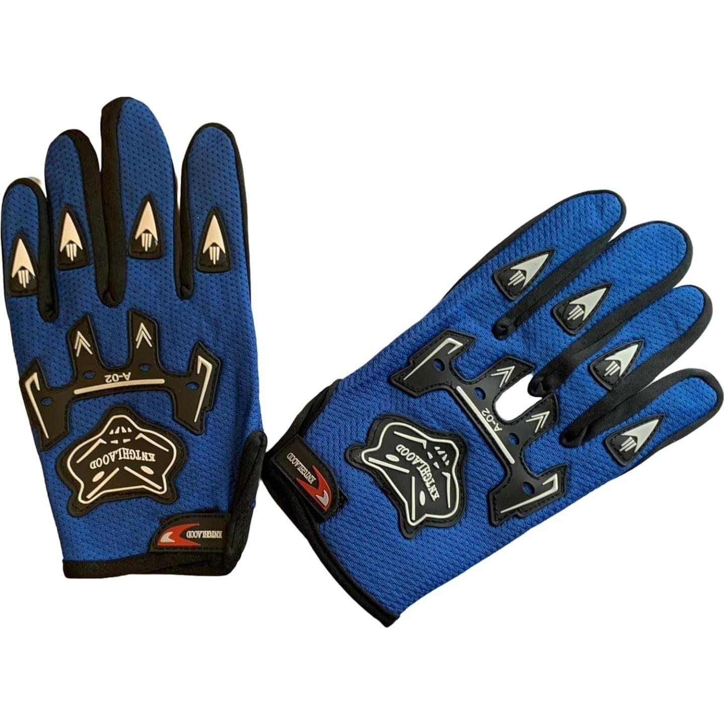 Guantes de Motocross MINO Azul Talla Grande para Adolescentes