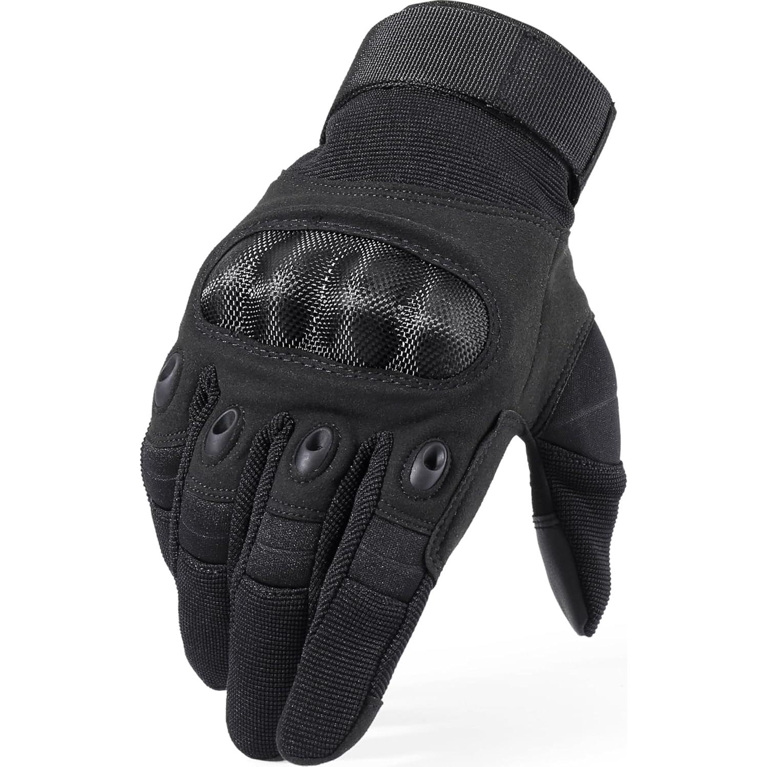 Guantes Tácticos WTACTFUL para Hombre Microfibra Negro
