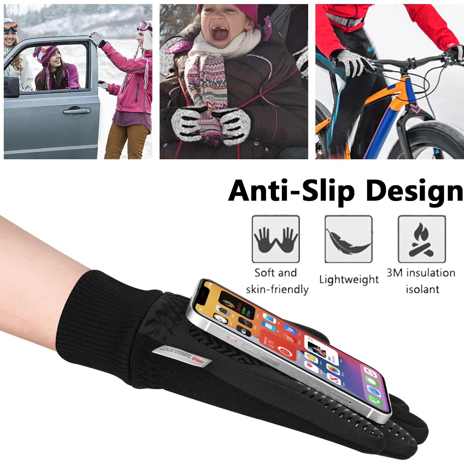 Guantes de Invierno Táctiles MOREOK Unisex Aislados 3M -10°C