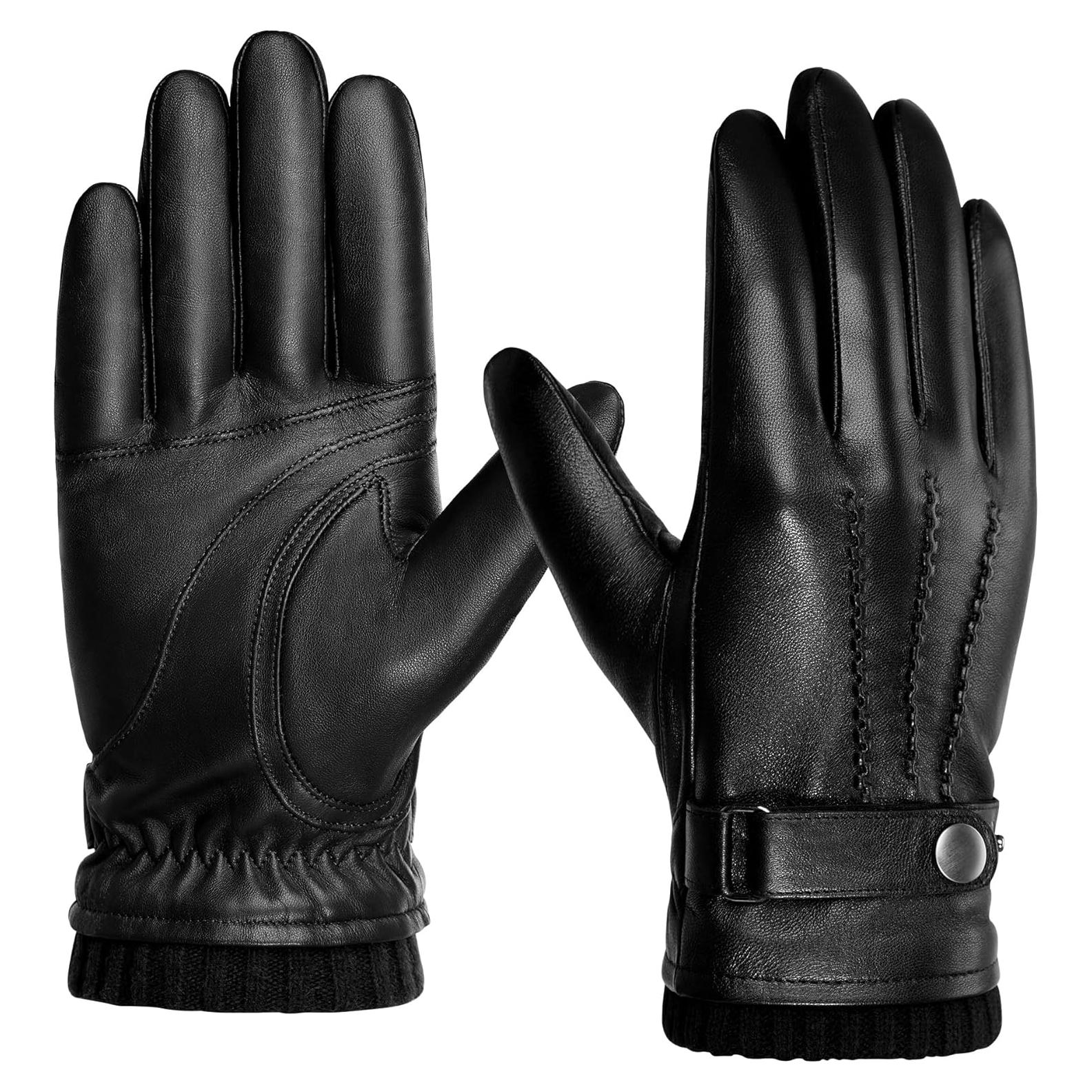 Guantes de Cuero de Oveja Bison Denim para Hombres - Táctiles y Cálidos