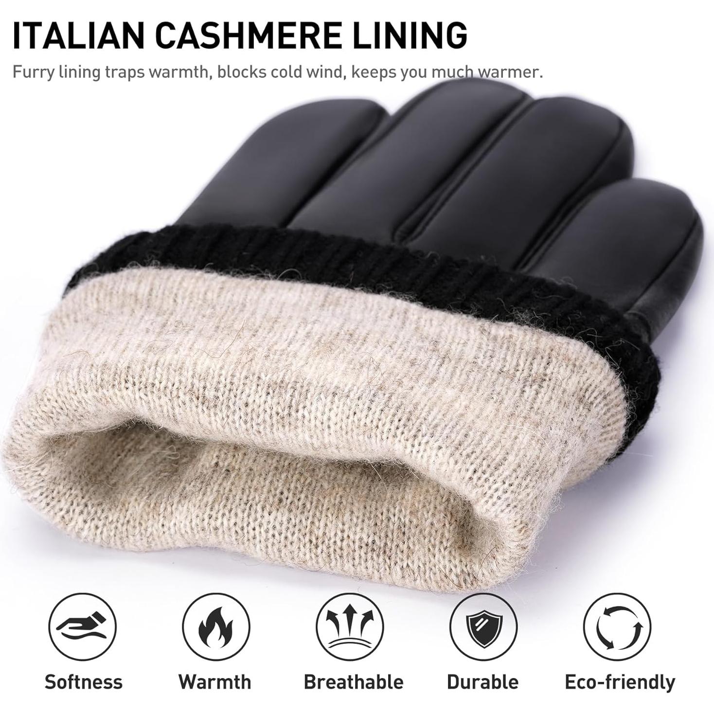 Guantes de Cuero de Oveja Bison Denim para Hombres - Táctiles y Cálidos