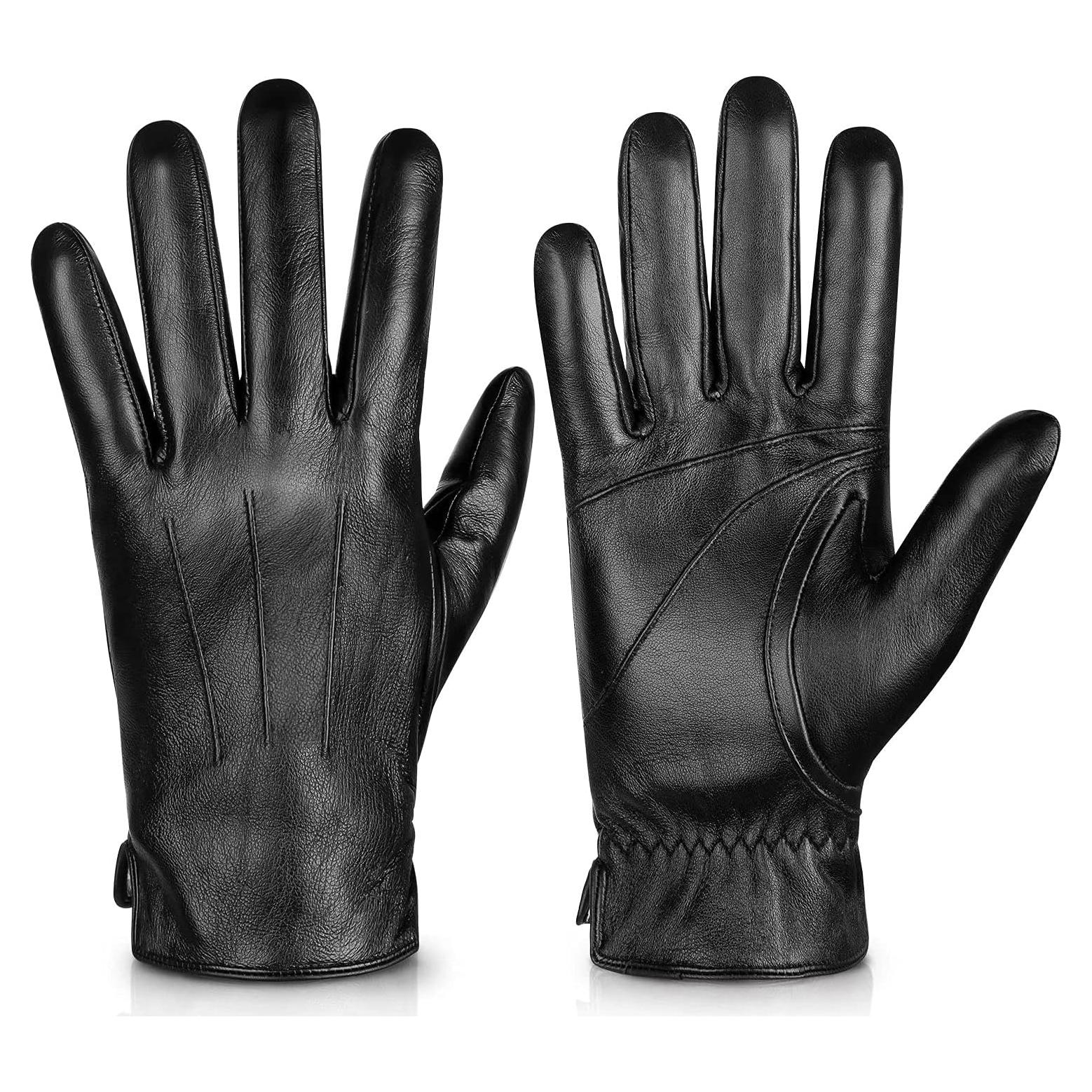 Guantes de Cuero de Oveja Alepo para Hombre Táctiles Invierno