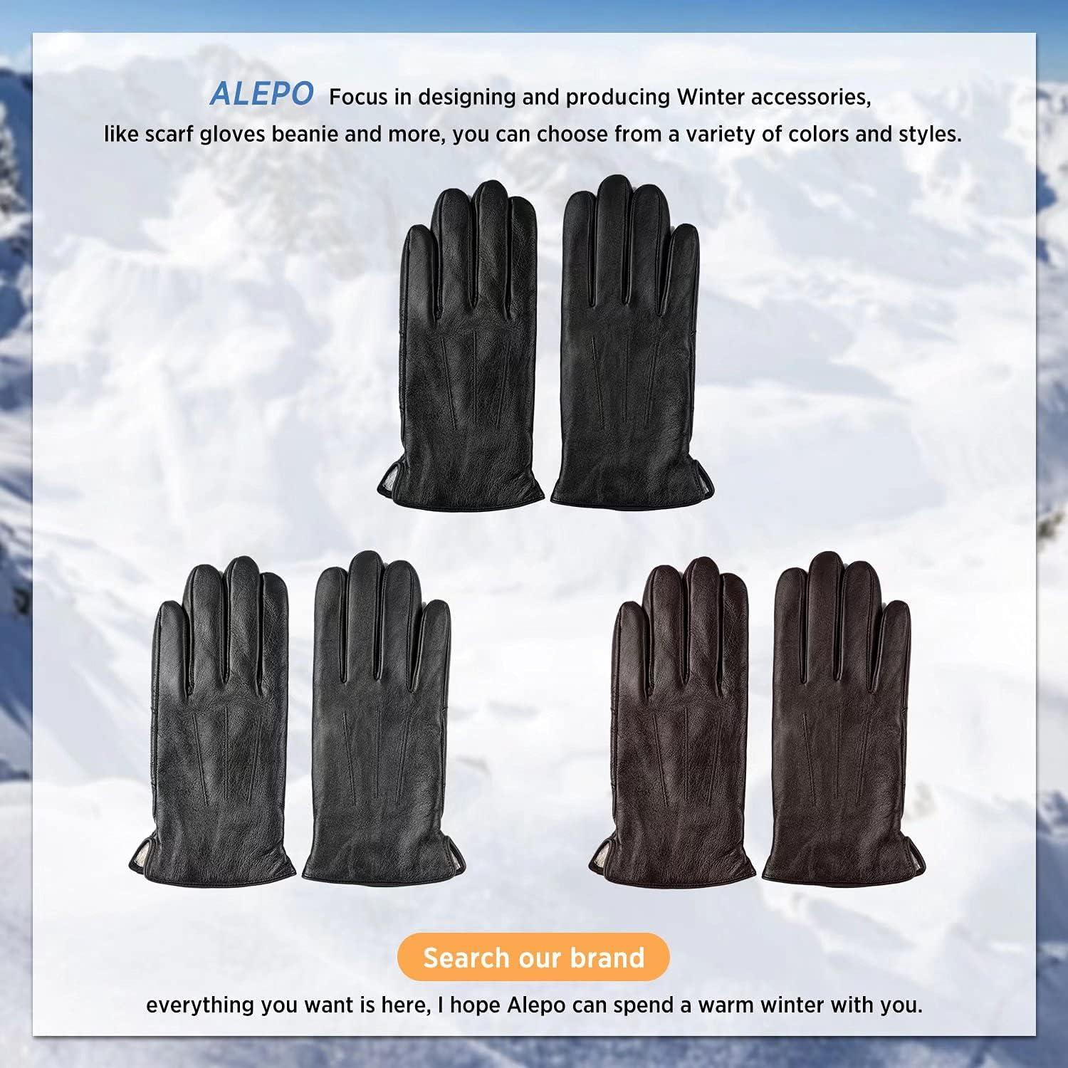 Guantes de Cuero de Oveja Alepo para Hombre Táctiles Invierno