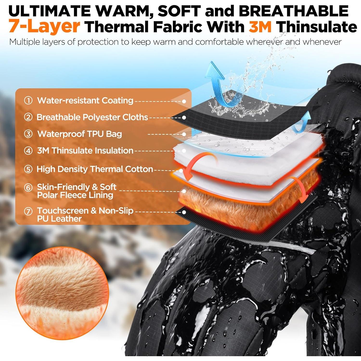 Guantes de Invierno RIVMOUNT RG803 Térmicos Impermeables S