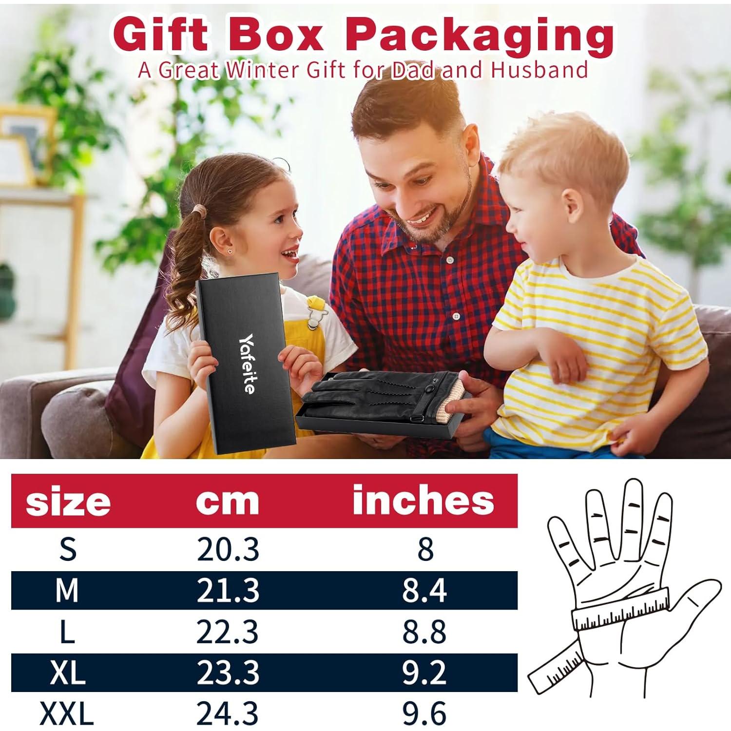 Guantes de Cuero de Oveja Yafeite para Hombre Táctiles - Negro