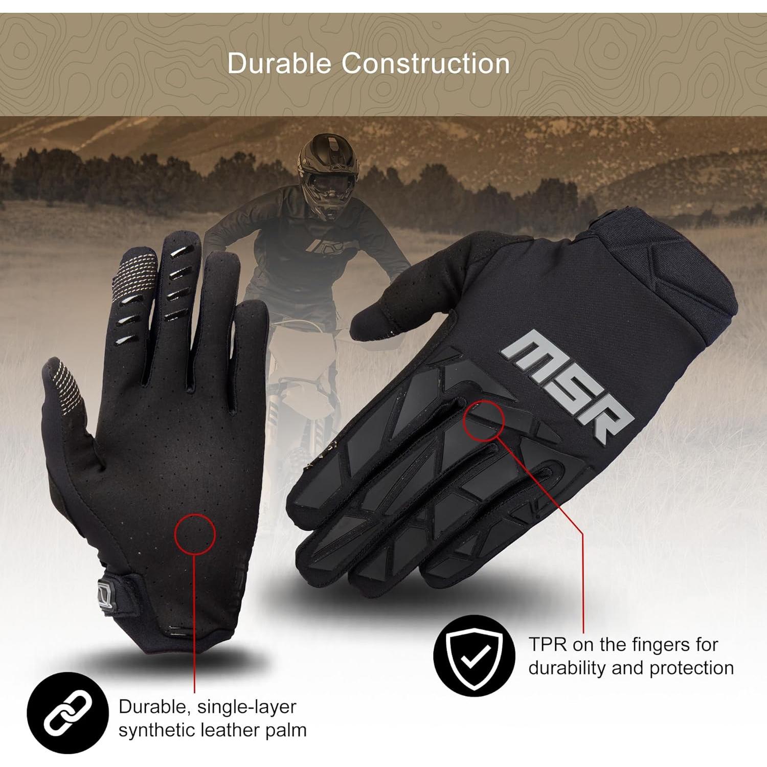 Guantes Tácticos MSR para Motocross y Paintball - Negro