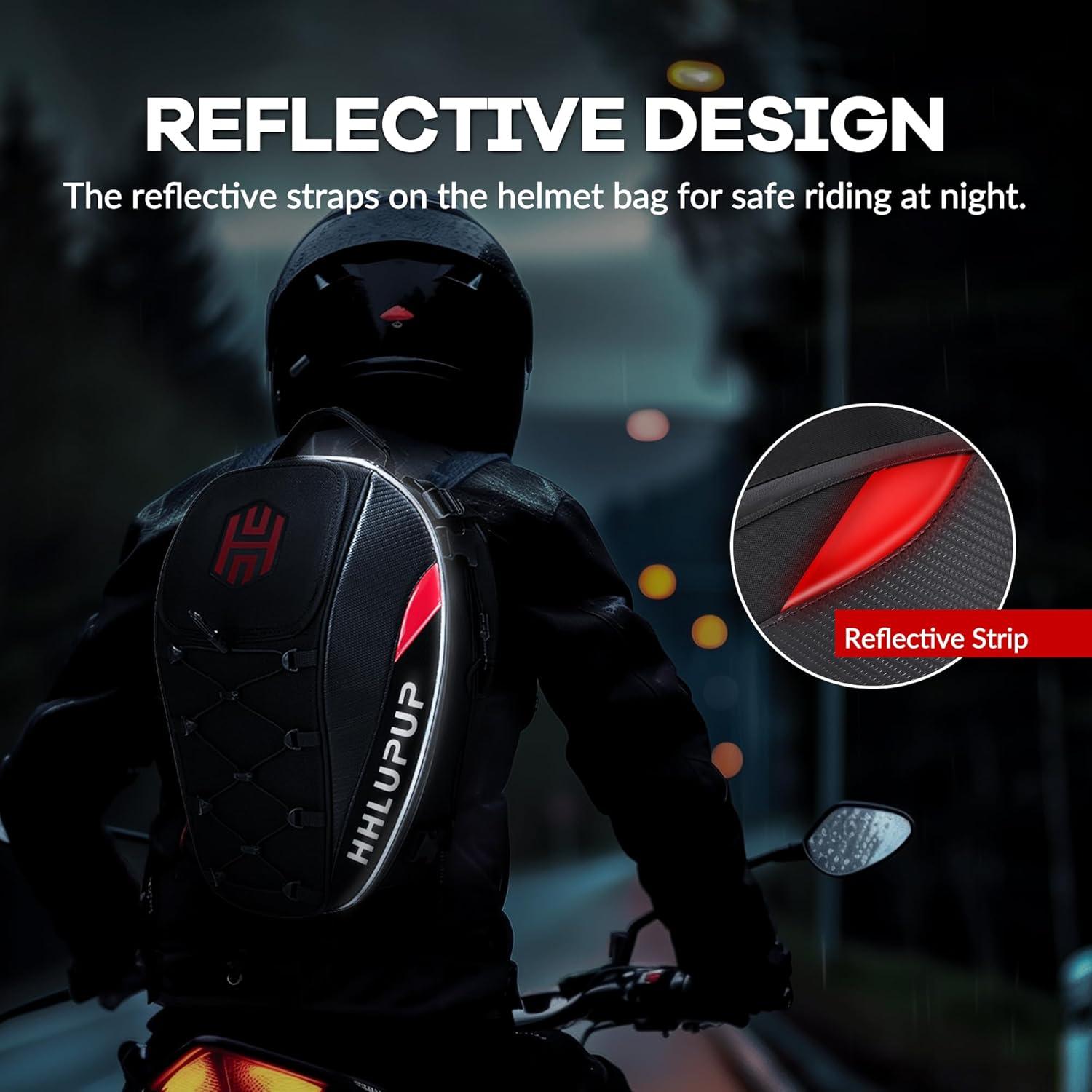 Bolsa de Asiento para Motocicleta HHLUPUP 38L Impermeable Roja