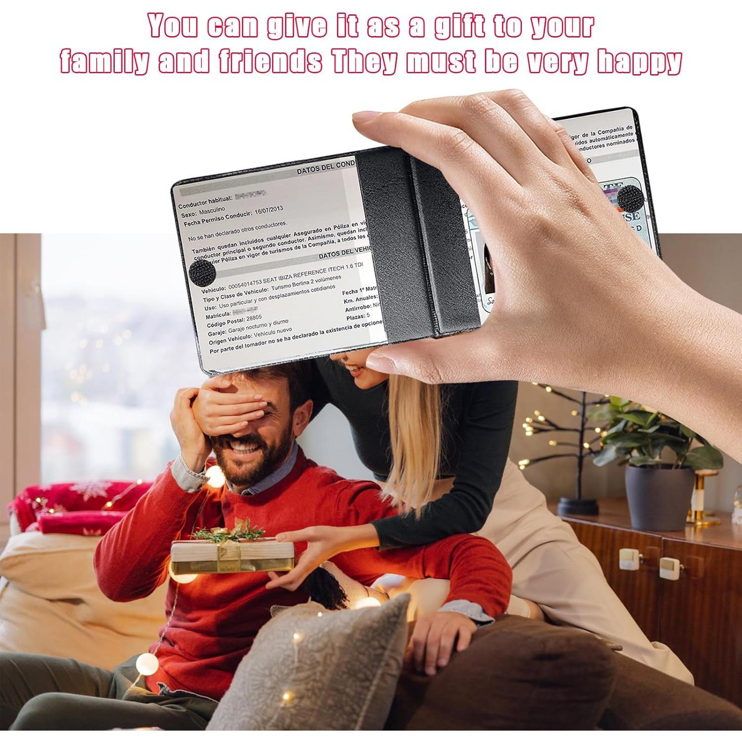 Soporte de Registro de Auto Kewucn 4 PCS Cuero Impermeable