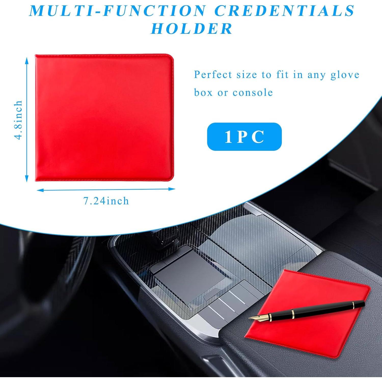 Soporte de Registro y Seguro de Auto Kewucn Rojo 26.8x12.2 cm