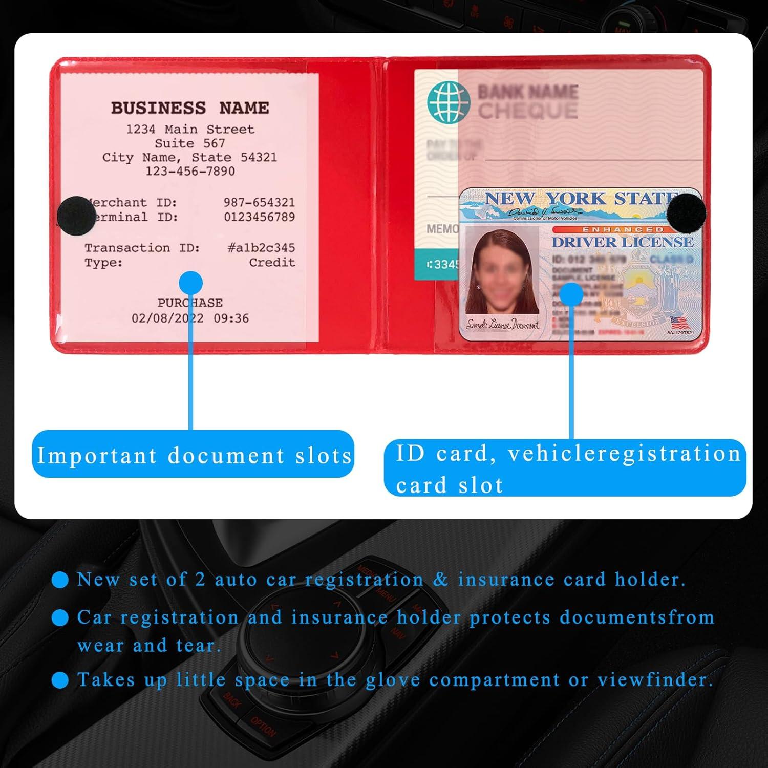 Soporte de Registro y Seguro de Auto Kewucn Rojo 26.8x12.2 cm