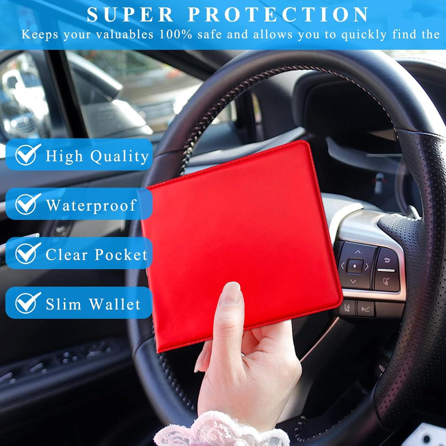 Soporte de Registro y Seguro de Auto Kewucn Rojo 26.8x12.2 cm