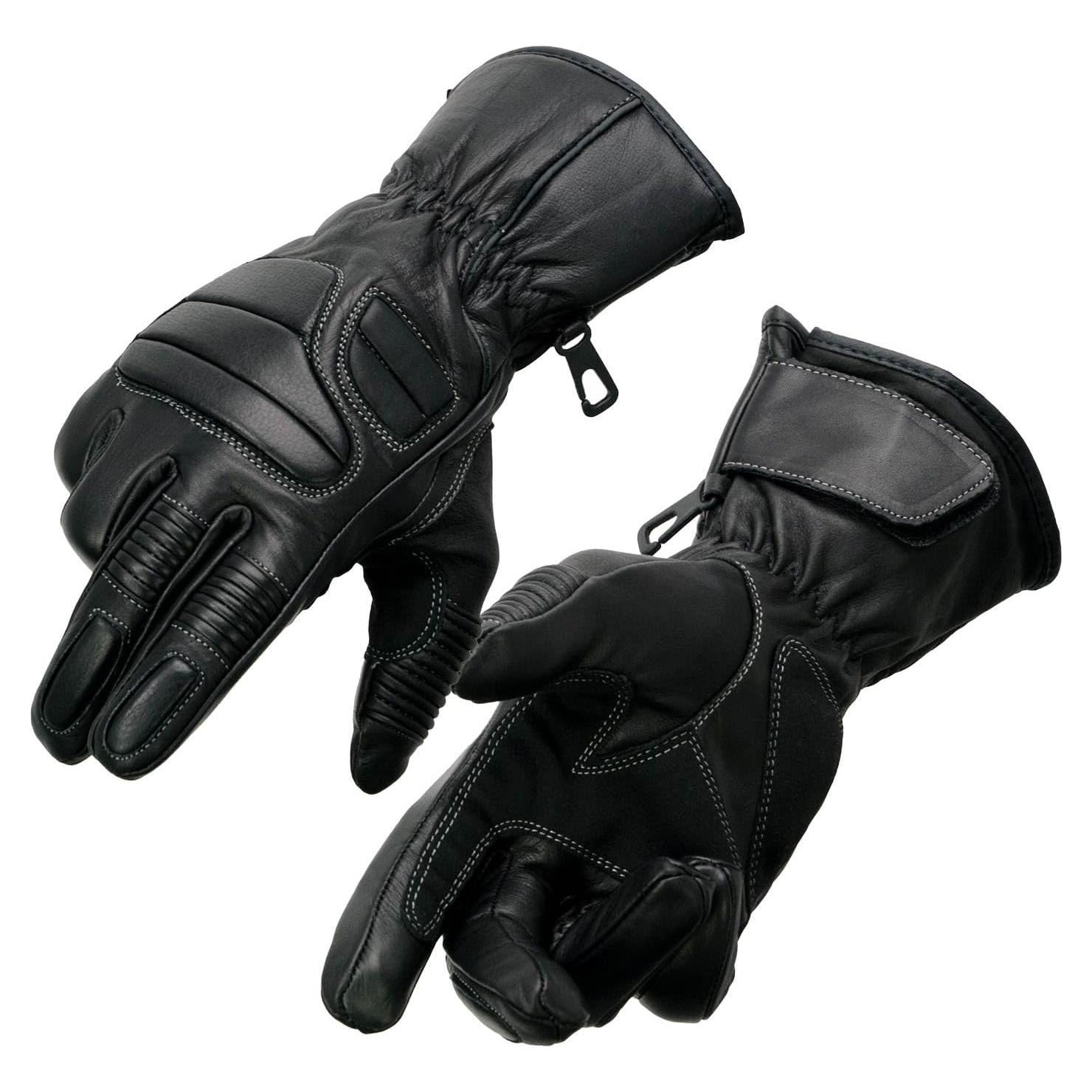 Guantes de Moto Milwaukee SH607 de Cuero Negro para Hombre