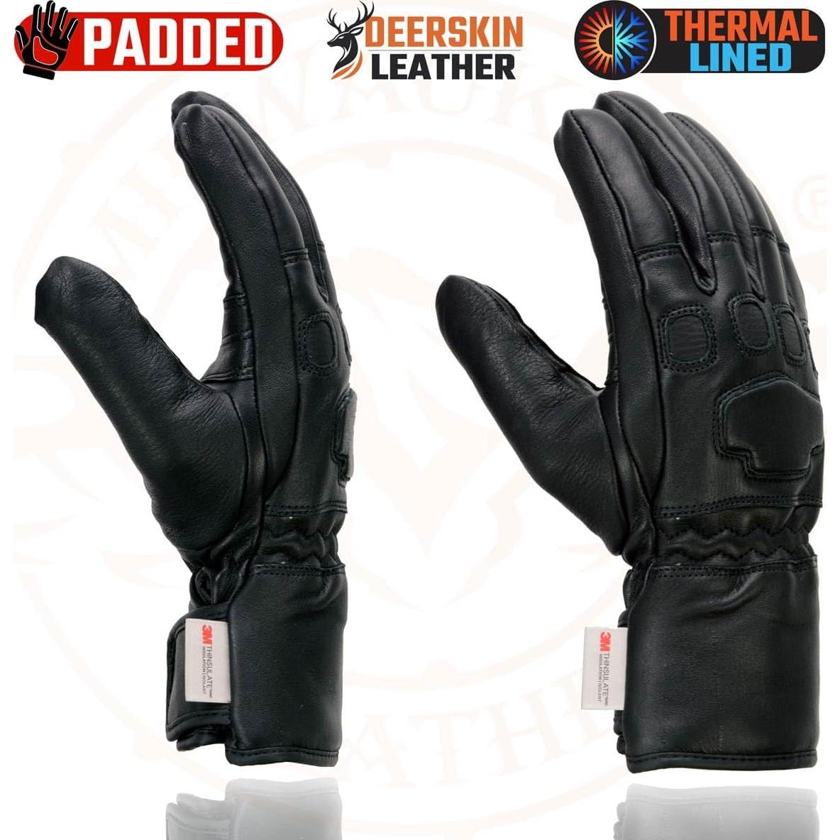 Guantes de motocicleta Milwaukee Leather MG7534 de piel negra XL