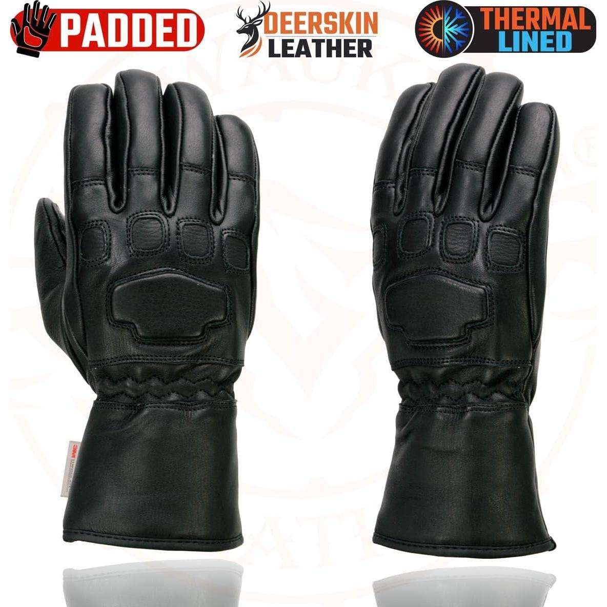 Guantes de motocicleta Milwaukee Leather MG7534 de piel negra XL