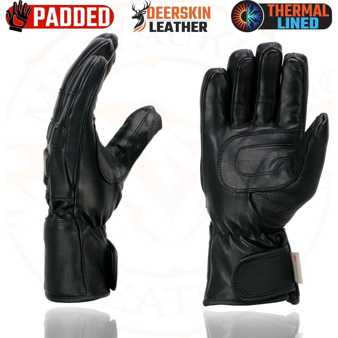 Guantes de motocicleta Milwaukee Leather MG7534 de piel negra XL