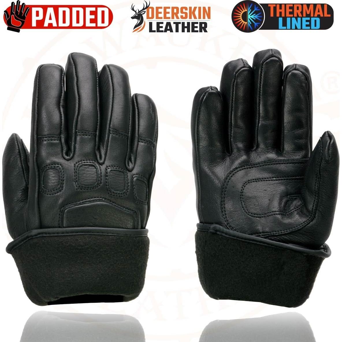 Guantes de motocicleta Milwaukee Leather MG7534 de piel negra XL