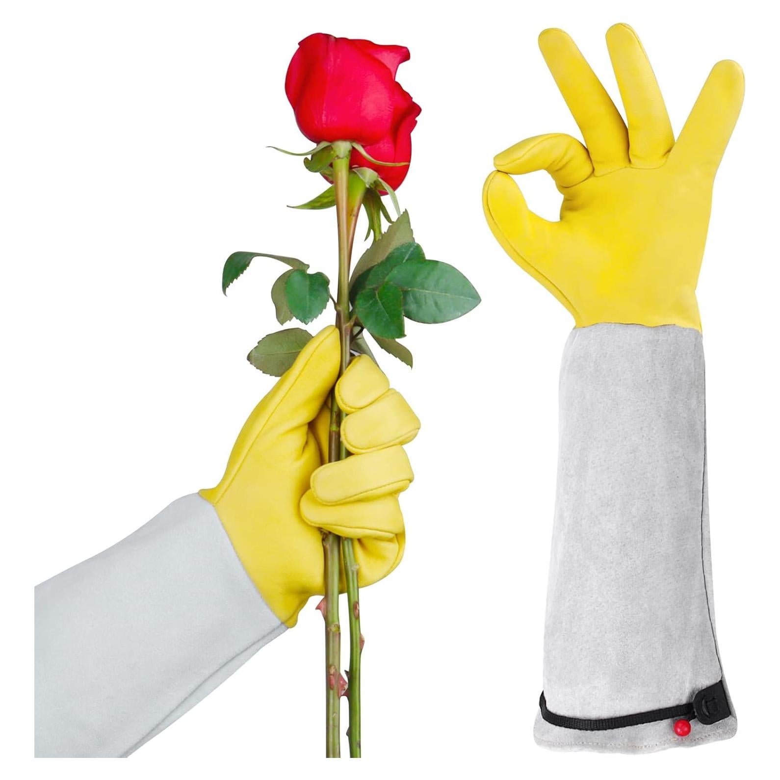 Guantes de Jardinería Supersfel de Cuero de Cabra - Largos y Ajustables