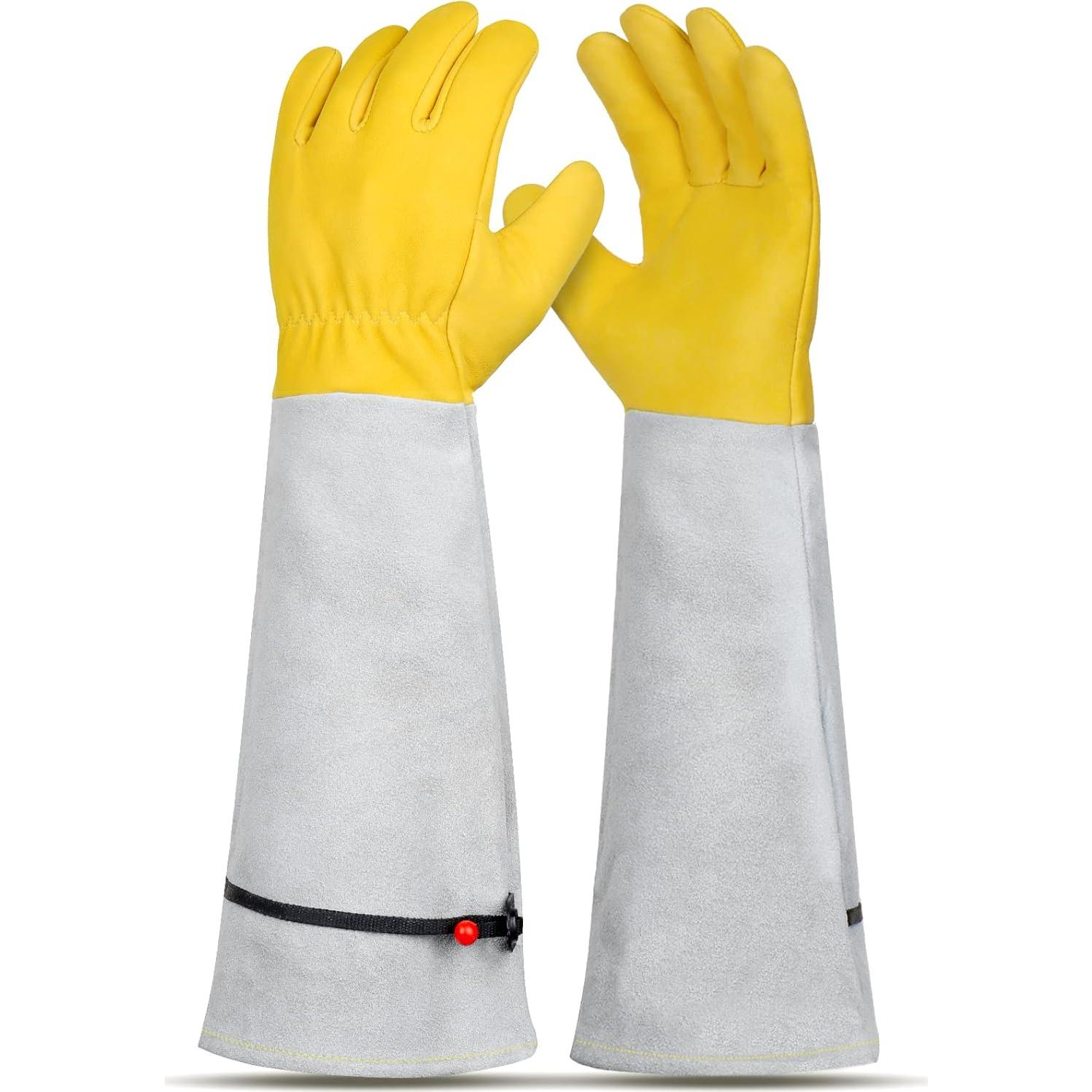 Guantes de Jardinería Supersfel de Cuero de Cabra - Largos y Ajustables