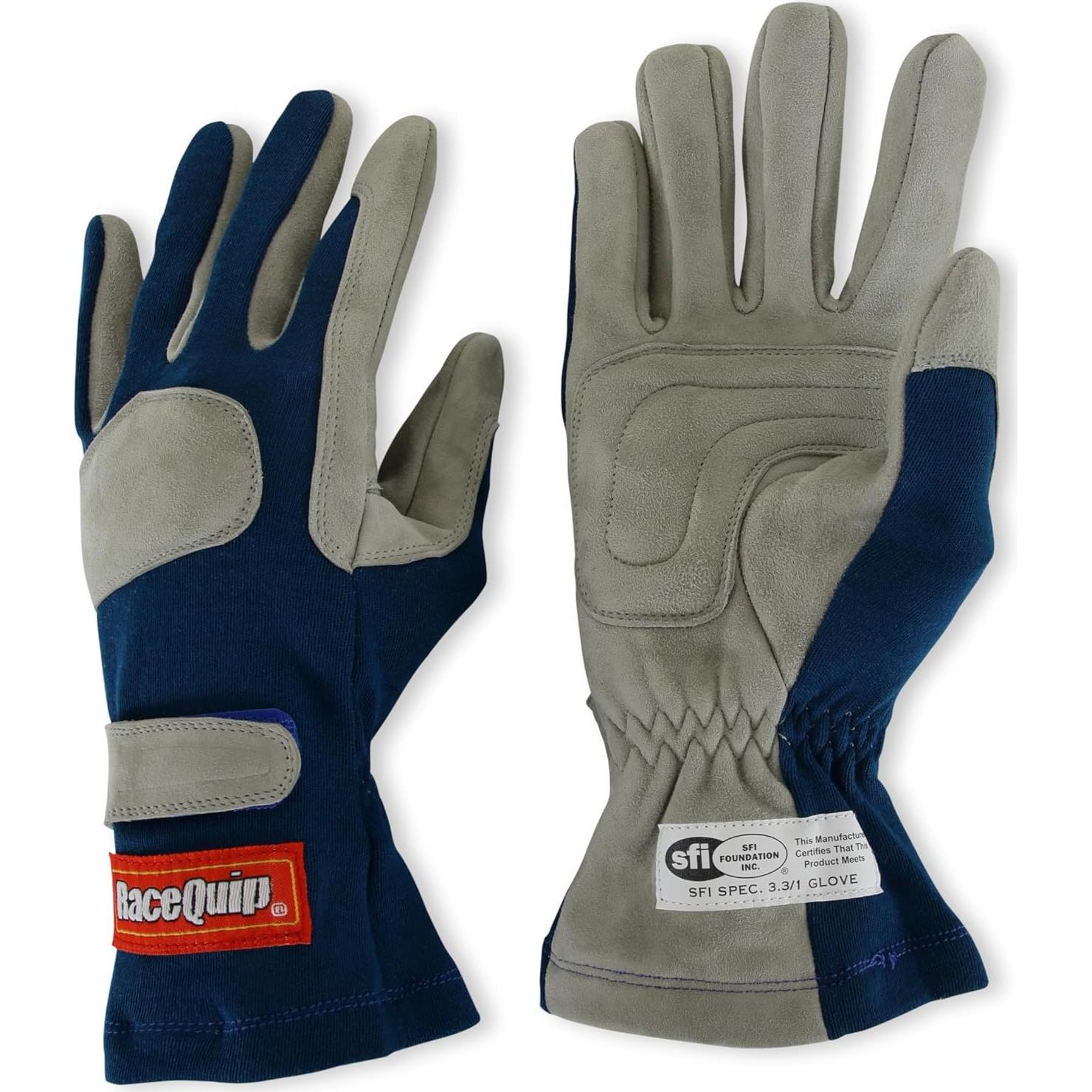 Guantes de Conducción RaceQuip 351 Series SFI 3.3/1 Azul Mediano