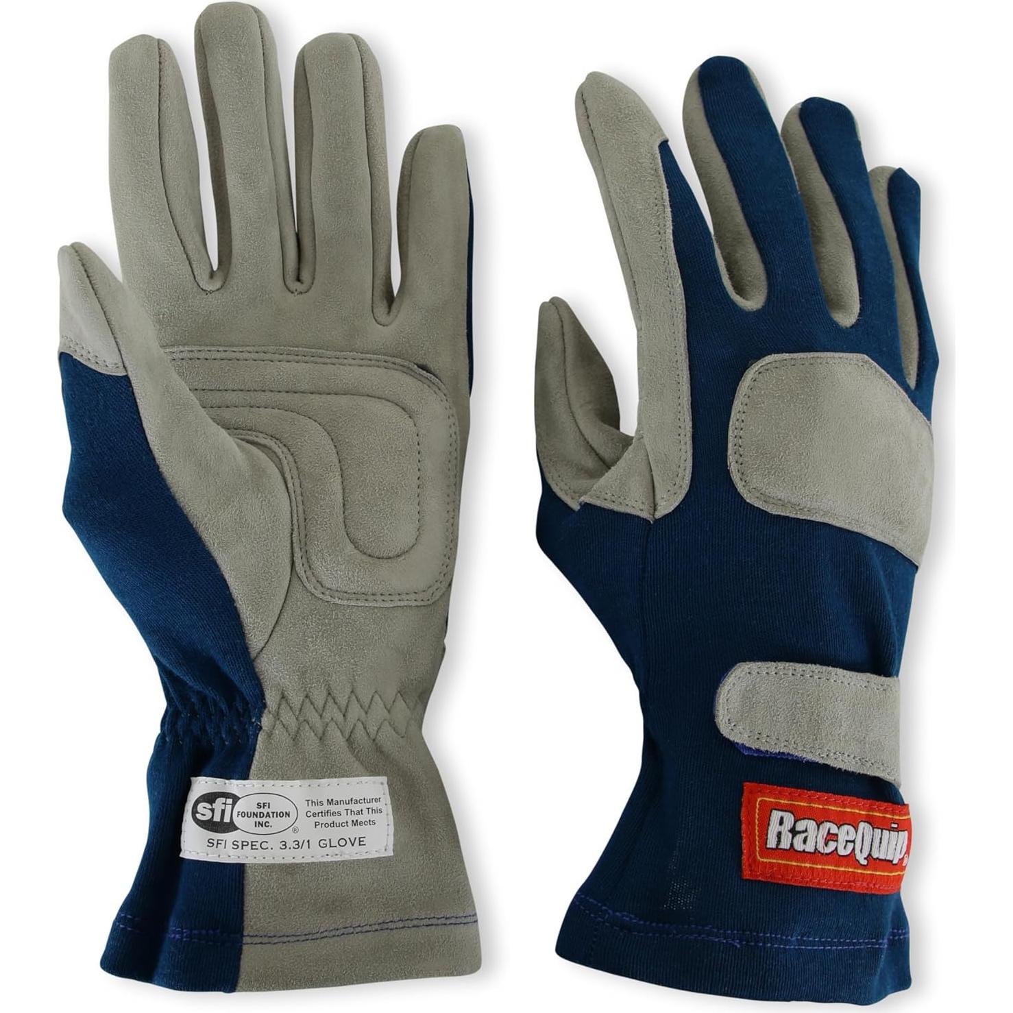 Guantes de Conducción RaceQuip 351 Series SFI 3.3/1 Azul Mediano