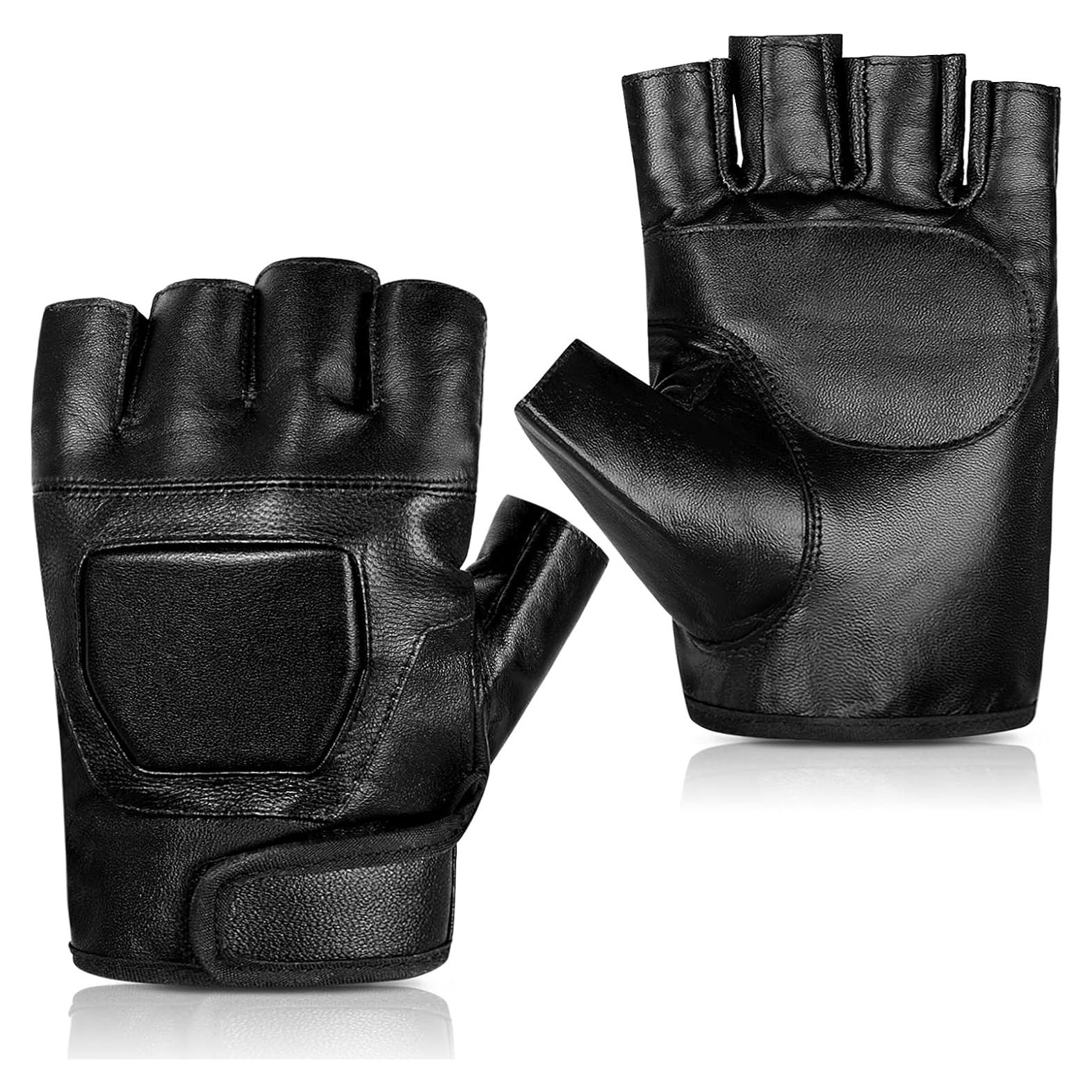 Guantes sin Dedos de Cuero Genuino Accmor para Ciclismo