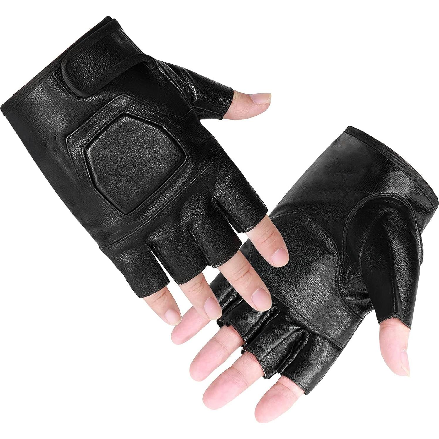 Guantes sin Dedos de Cuero Genuino Accmor para Ciclismo