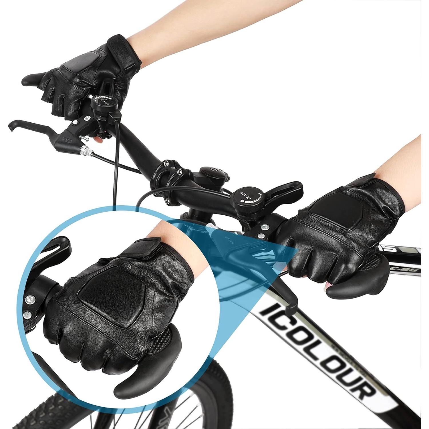 Guantes sin Dedos de Cuero Genuino Accmor para Ciclismo