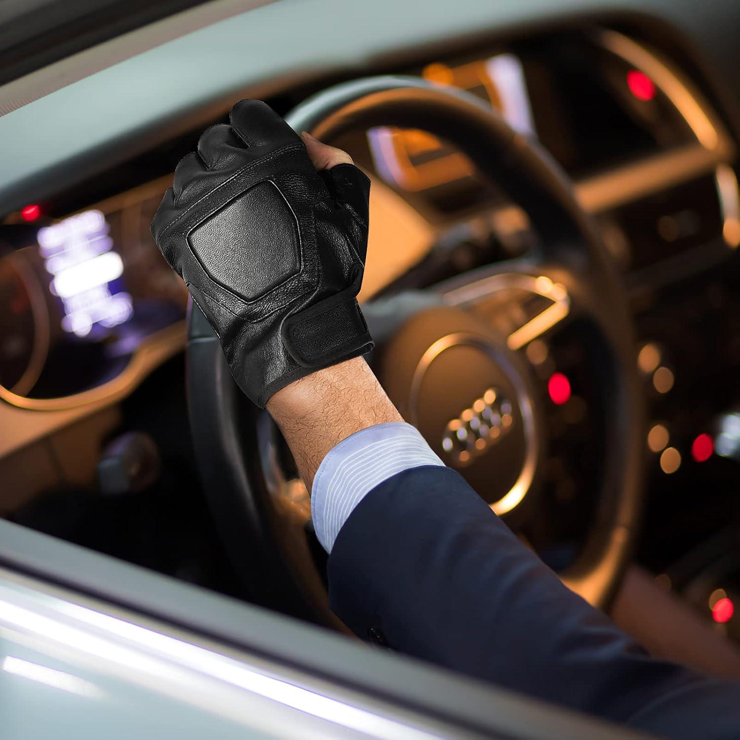 Guantes sin Dedos de Cuero Genuino Accmor para Ciclismo