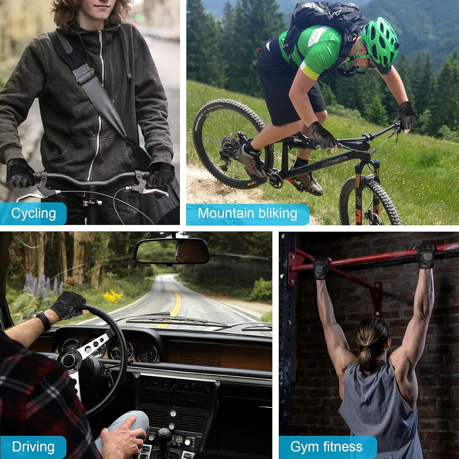 Guantes sin Dedos de Cuero Genuino Accmor para Ciclismo