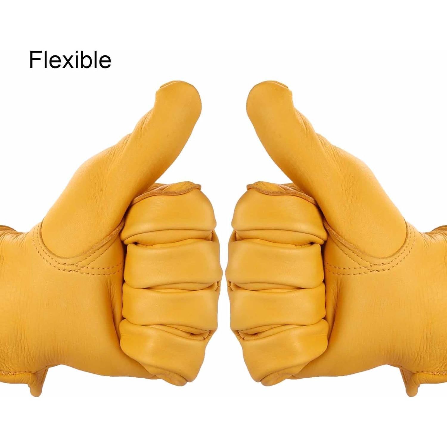 Guantes de motocicleta OZERO de cuero de ciervo - Mediano, Oro