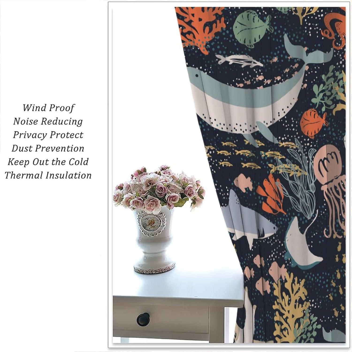 Cortinas Opacas JADERYS Animales Marinos 2 Paneles 36x63cm