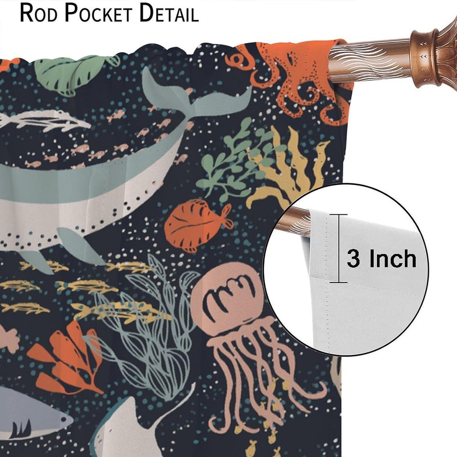 Cortinas Opacas JADERYS Animales Marinos 2 Paneles 36x63cm