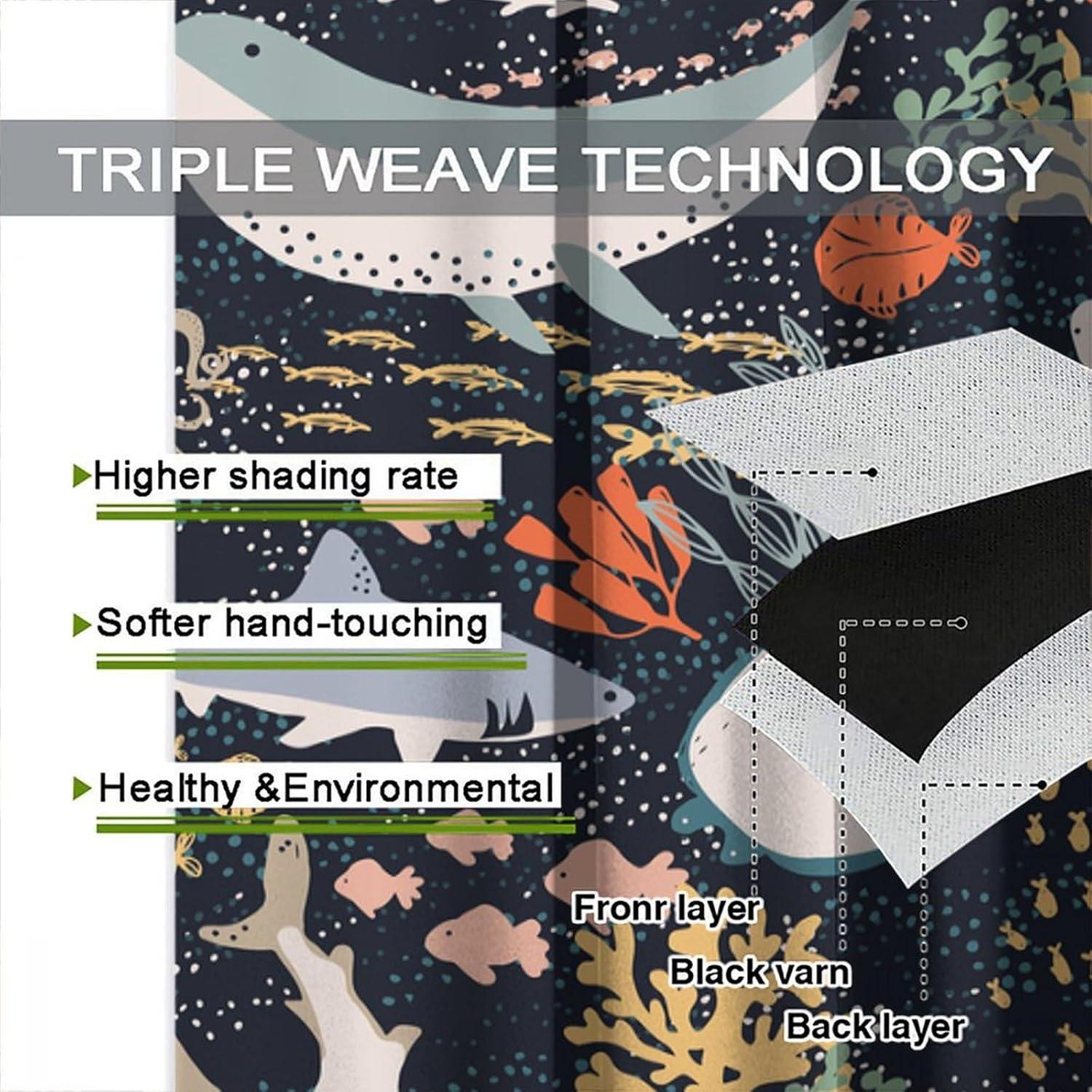 Cortinas Opacas JADERYS Animales Marinos 2 Paneles 36x63cm