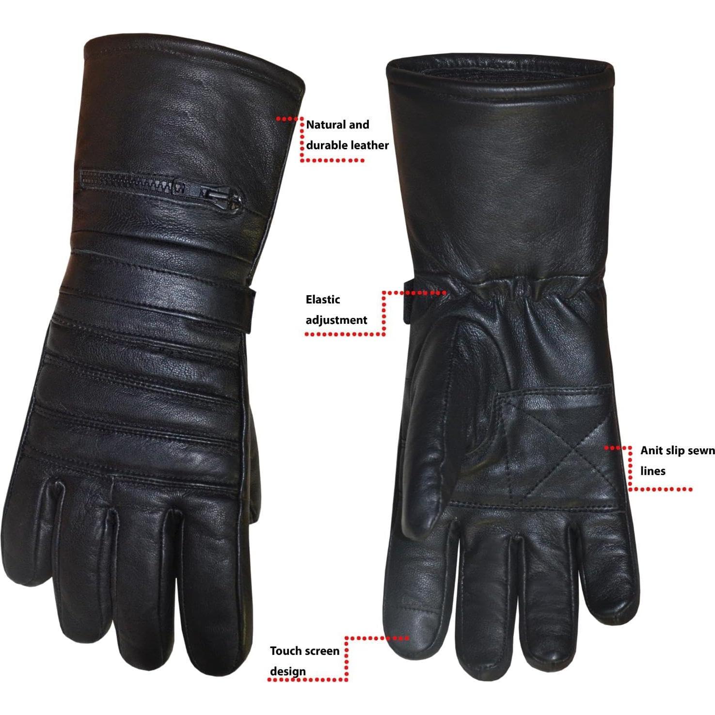 Guantes de Motocicleta de Cuero Unik 1250-00-S XL Negros