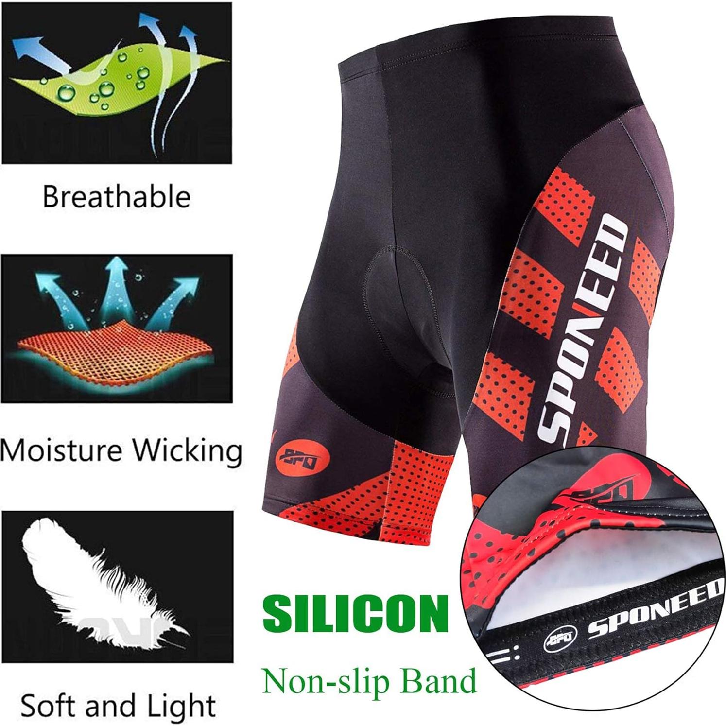 Pantalones Cortos de Ciclismo Sponeed para Hombre Acolchados