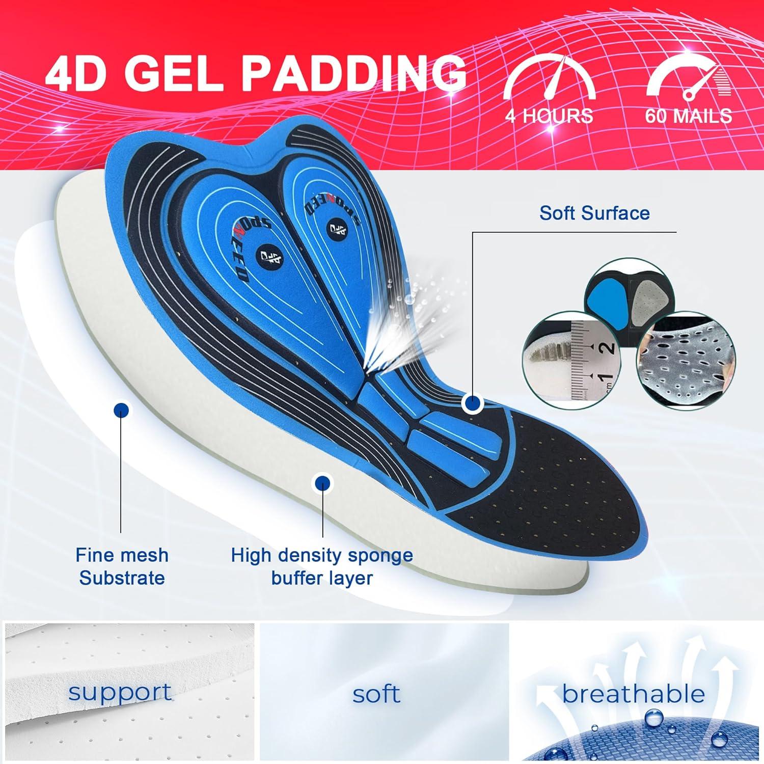 Pantalones Cortos de Ciclismo Sponeed para Hombre Acolchados