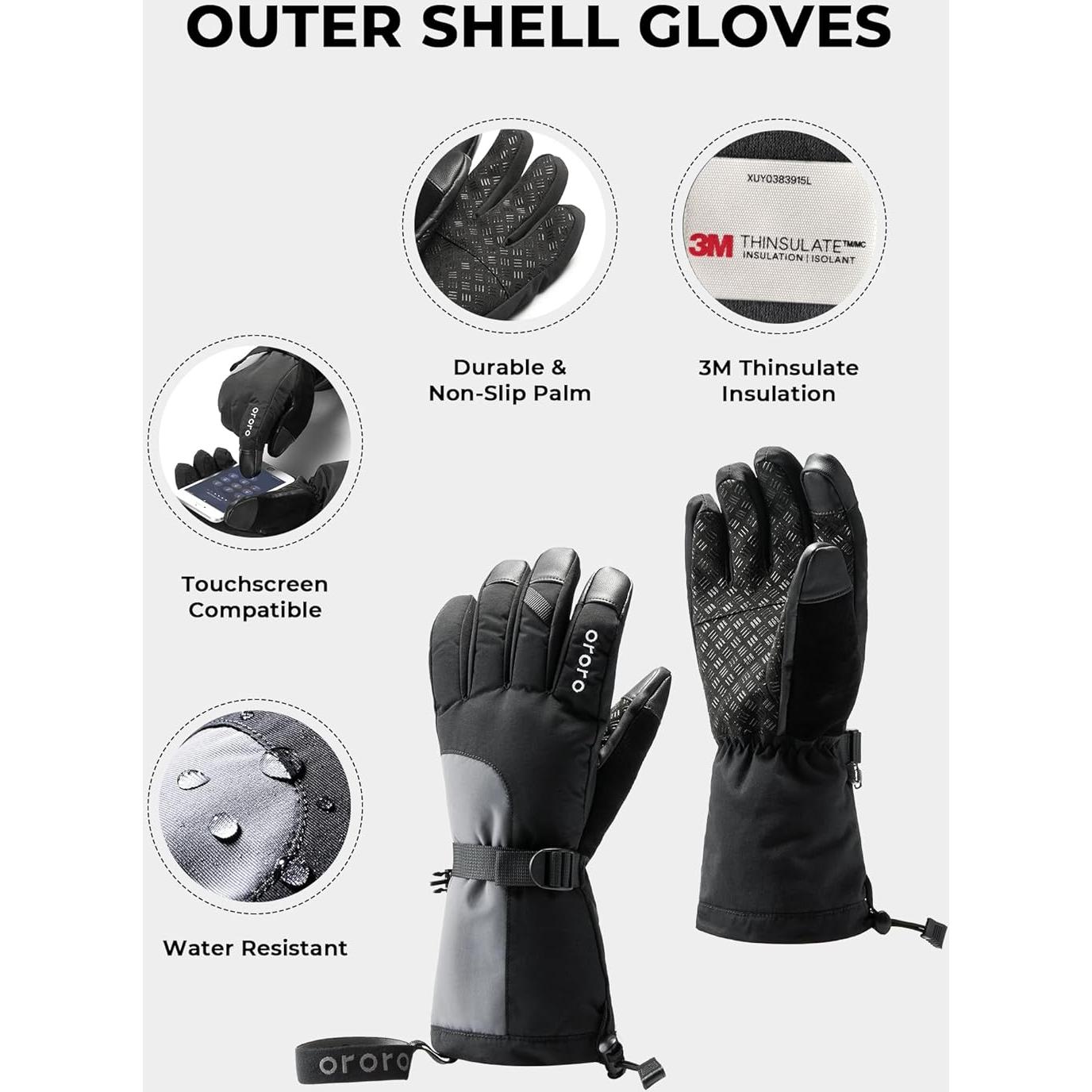 Guantes Calentados Unisex BLACK DIAMOND 3 en 1 Ajustables