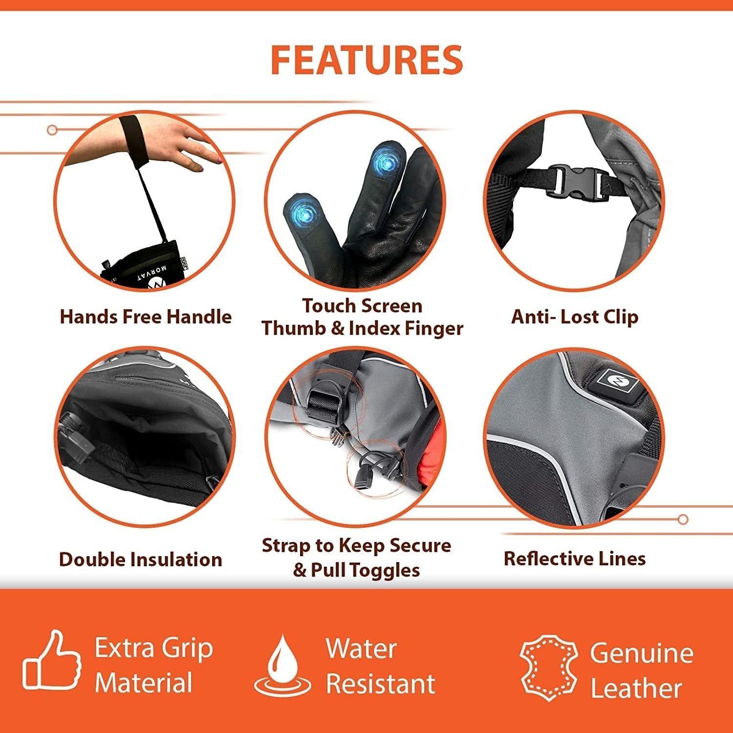 Guantes Calentados Recargables Morvat MOR-NEW-HEATG-S-A para Hombre y Mujer