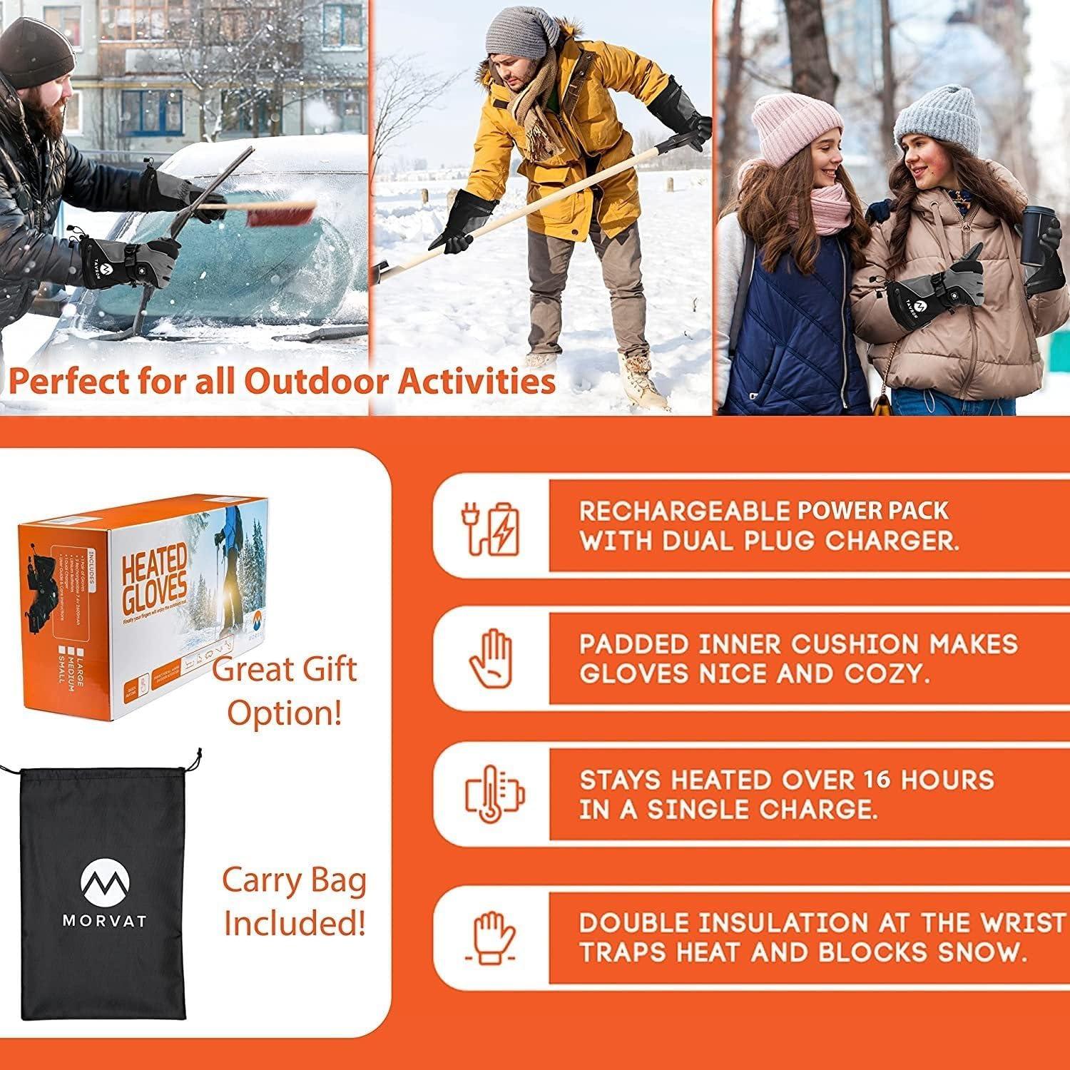 Guantes Calentados Recargables Morvat MOR-NEW-HEATG-S-A para Hombre y Mujer