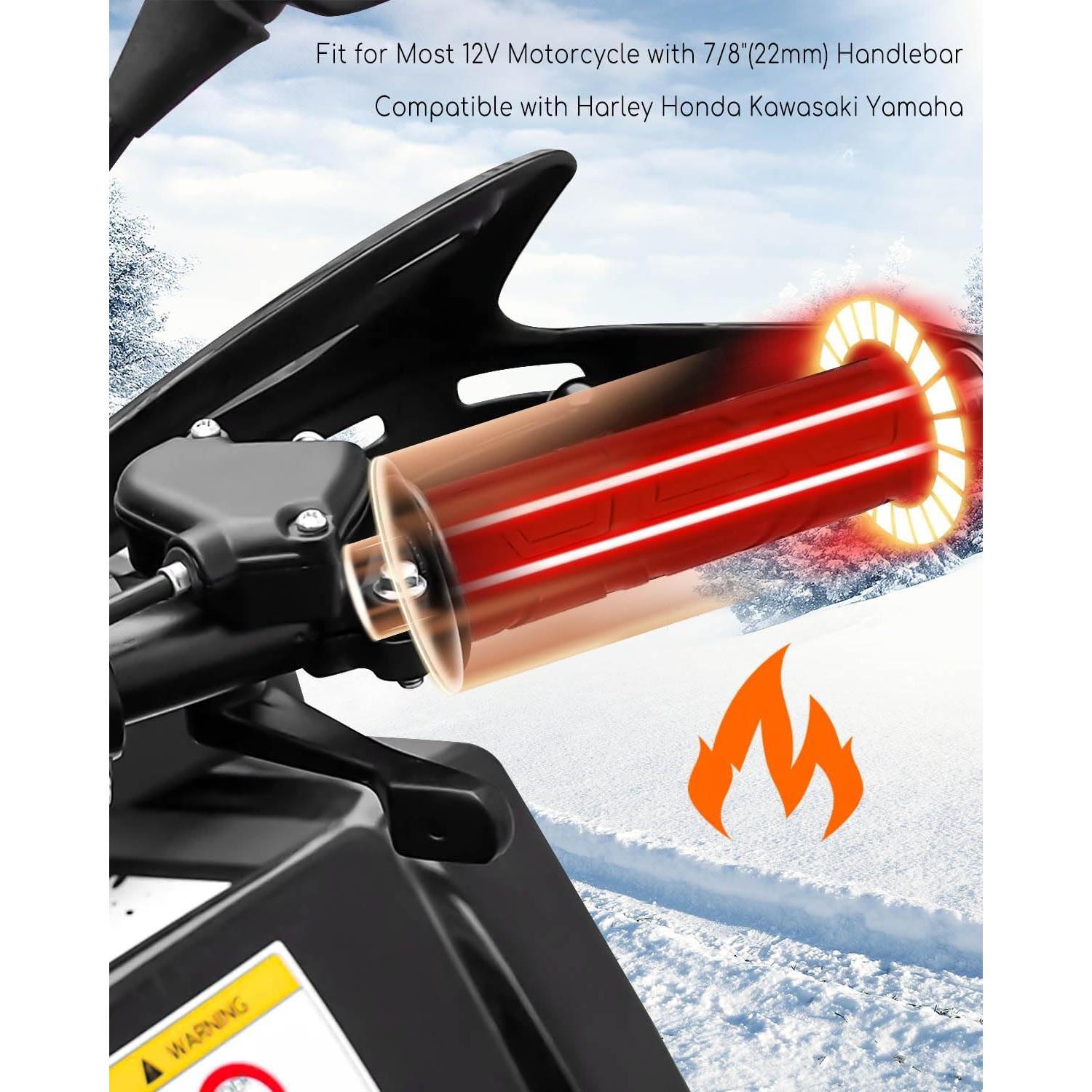 Mangos Calentados para Manillar de Motocicleta TADYAO 12V 3 Temperaturas