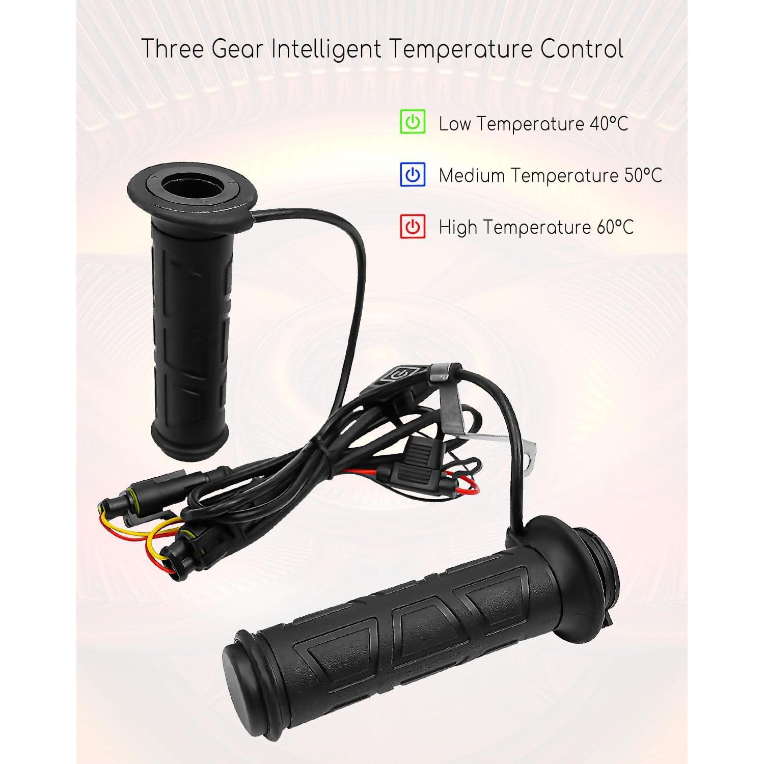 Mangos Calentados para Manillar de Motocicleta TADYAO 12V 3 Temperaturas