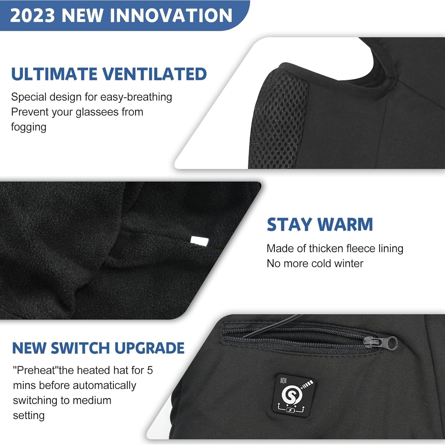 Pasamontañas Calentado WERMSOCK Negro Mediano para Esquí