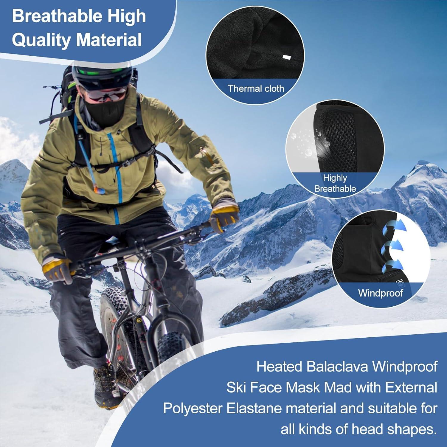 Pasamontañas Calentado WERMSOCK Negro Mediano para Esquí