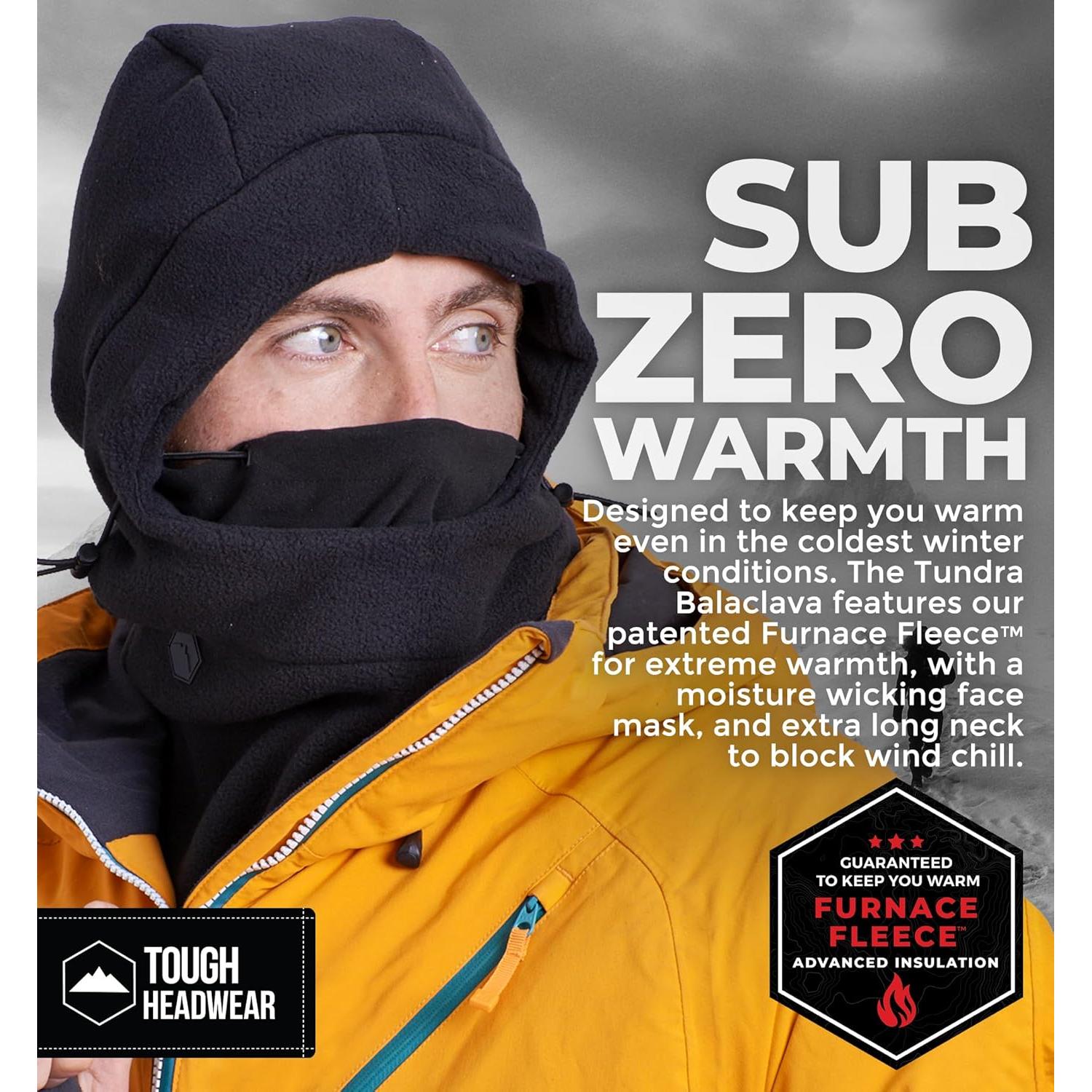 Pasamontañas de Forro Polar Tough - Unisex - Negro - Cálido y Ajustable