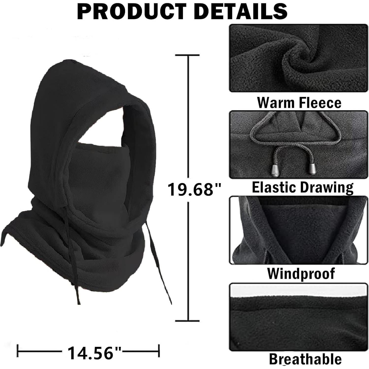 Máscara Balaclava de Invierno Unisex Forro Polar A Prueba de Viento