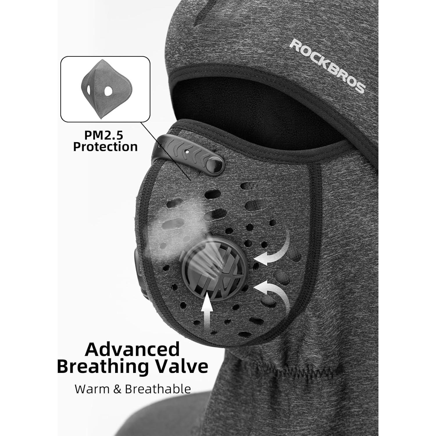 Balaclava Térmica ROCKBROS para Hombres - Invierno, Negro