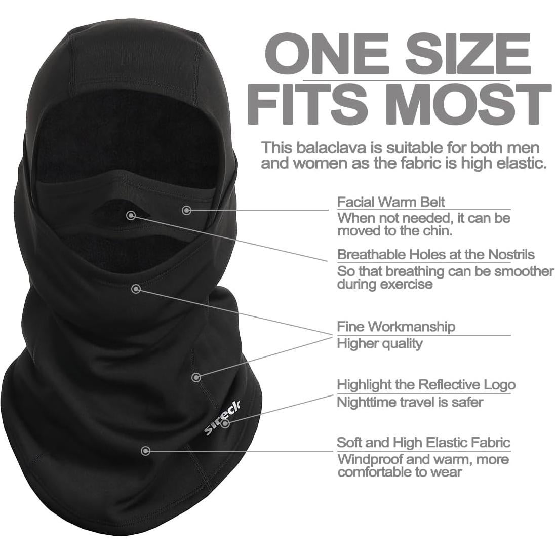 Máscara Balaclava Térmica Polar Unisex para Esquiar y Motocicleta
