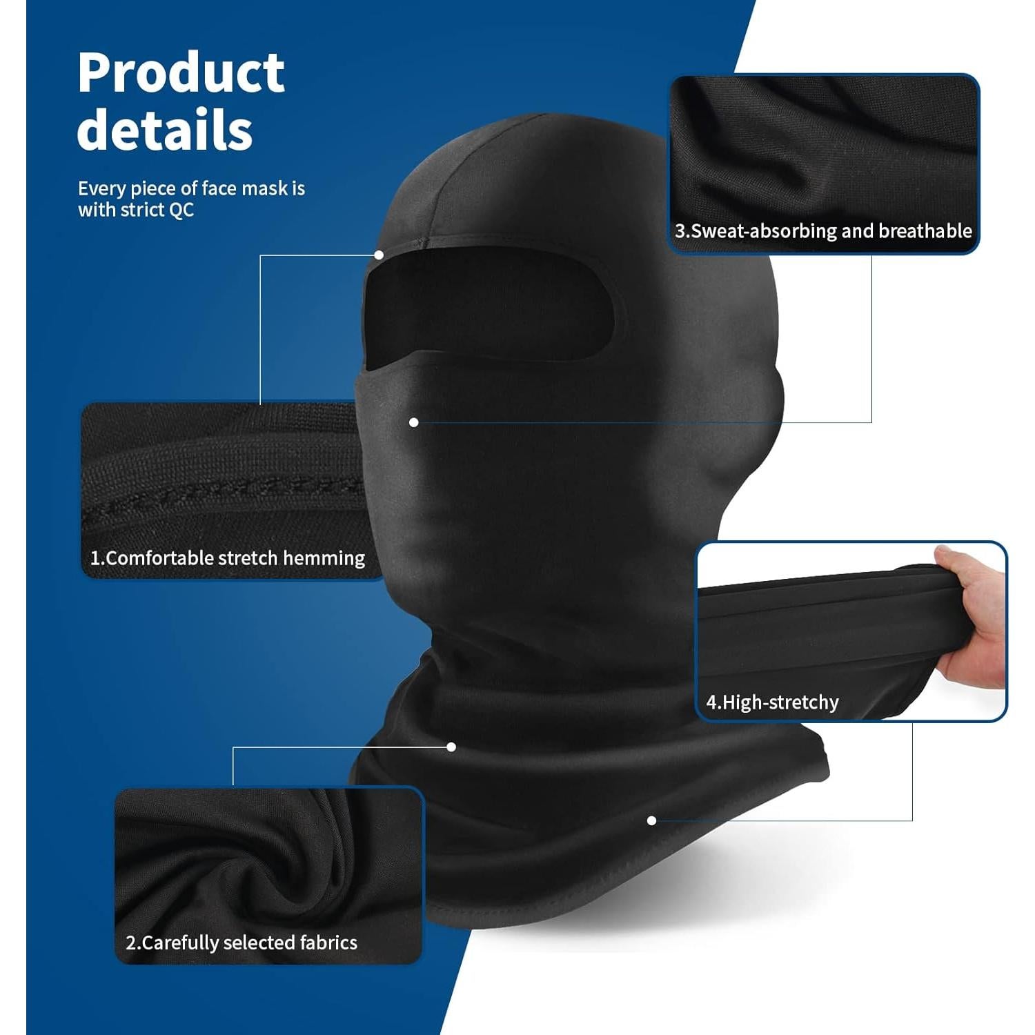 Máscara de Esquí YESLIFE Unisex 2 Piezas Balaclava UV