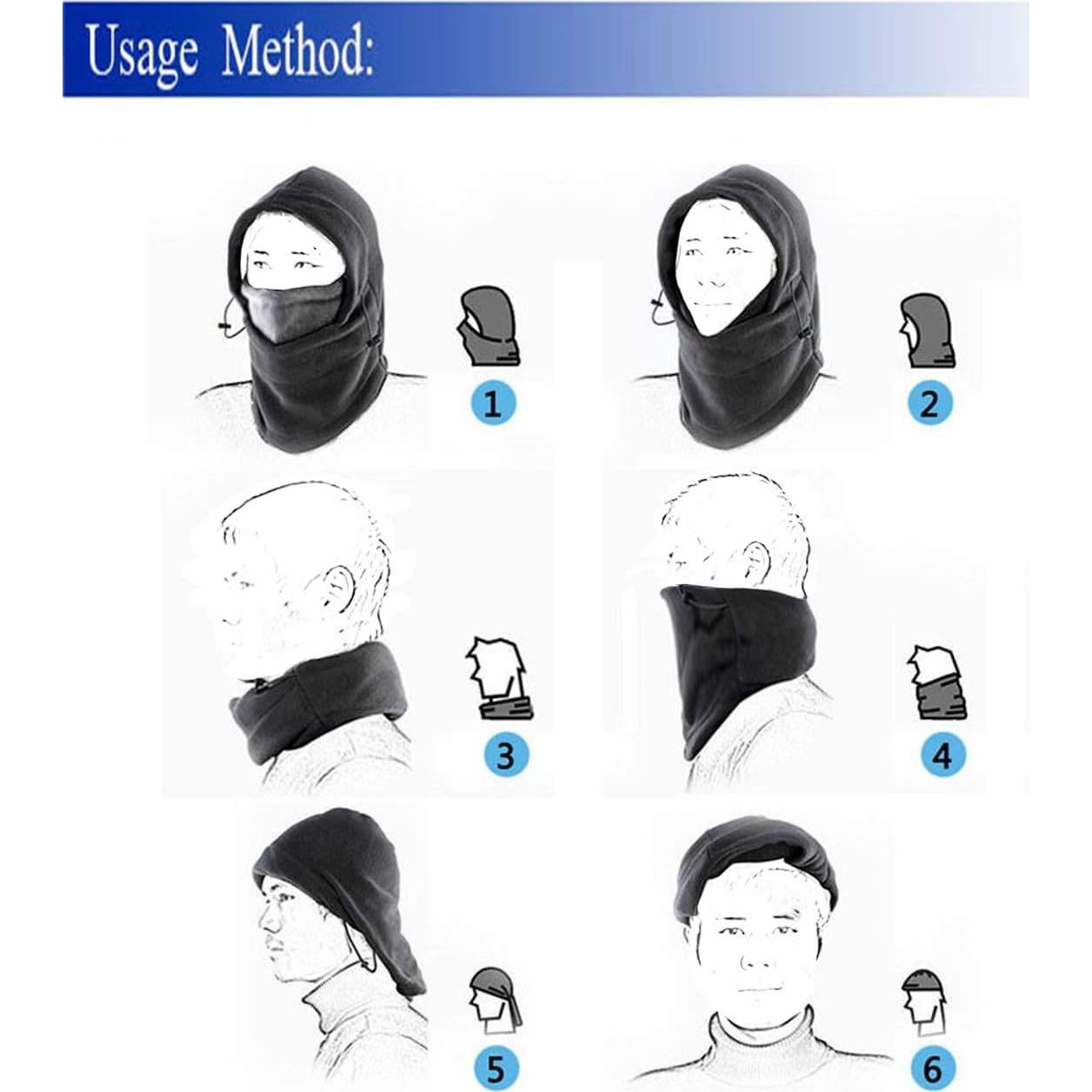 Pasamontañas de Forro Polar Cálido para Invierno - yf5