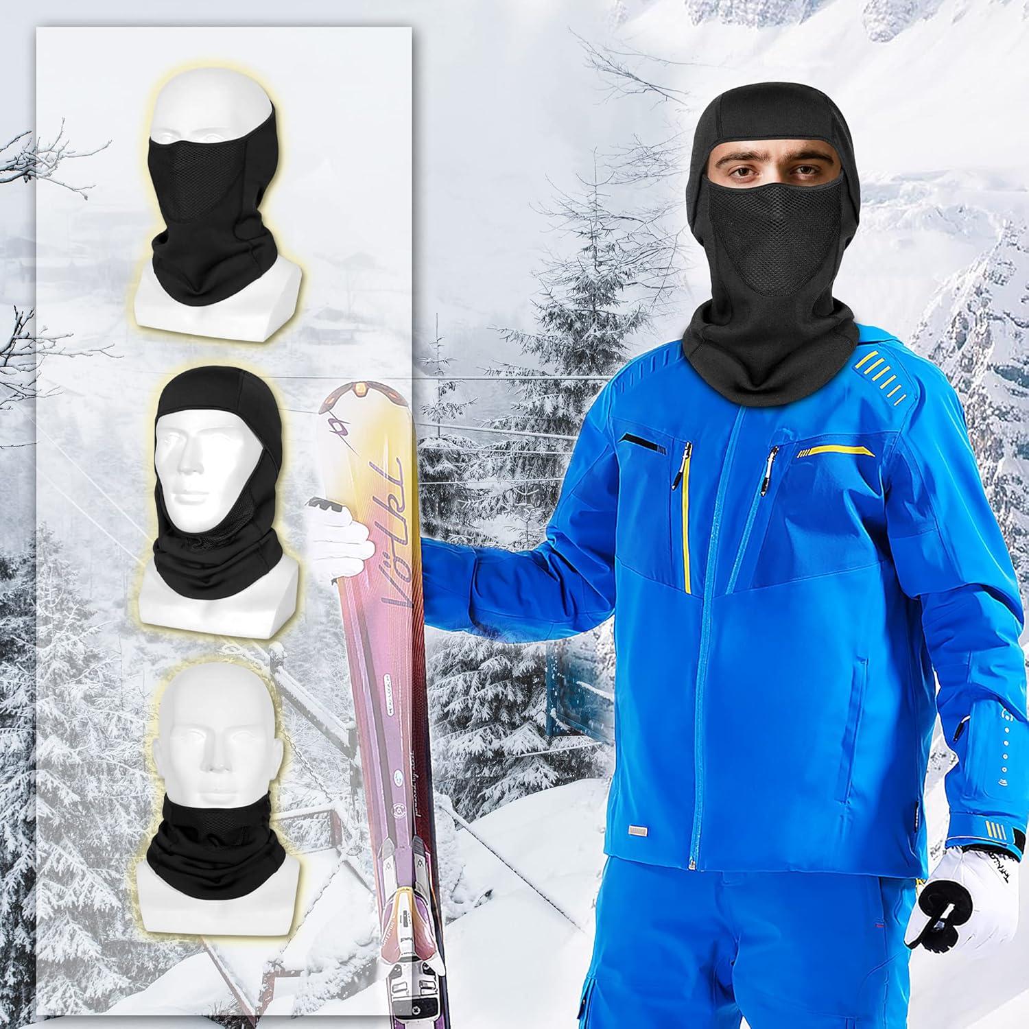 Balaclava Térmica QXQIANXIYE para Esquí - Unisex, Negro